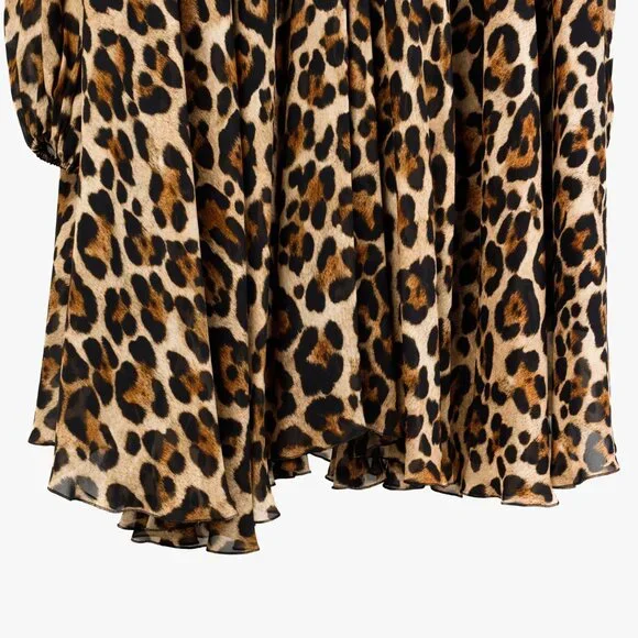 Blumarine PF/21 Leopard-Print Cut-Out Pleated Mini Dress - Picture 8 of 12